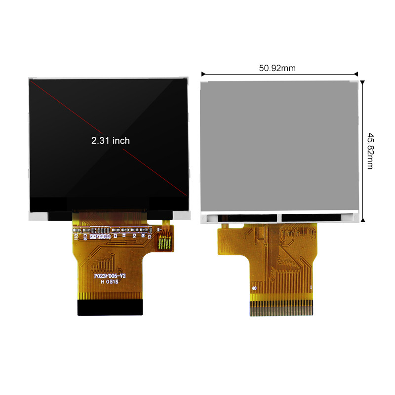อินเทอร์เฟซ Polcd MCU SPI RGB โมดูล LCD ขนาดเล็กหน้าจอสัมผัสสีแบบ Capacitive 2.3 นิ้ว
