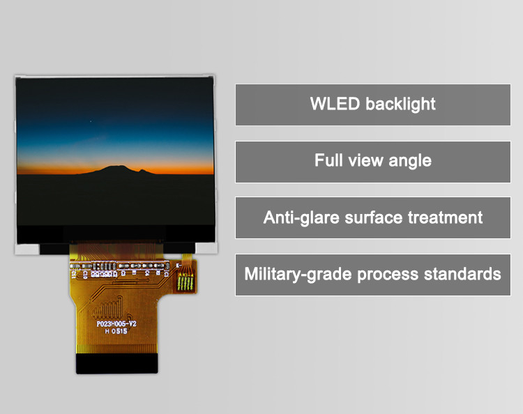 อินเทอร์เฟซ Polcd MCU SPI RGB โมดูล LCD ขนาดเล็กหน้าจอสัมผัสสีแบบ Capacitive 2.3 นิ้ว