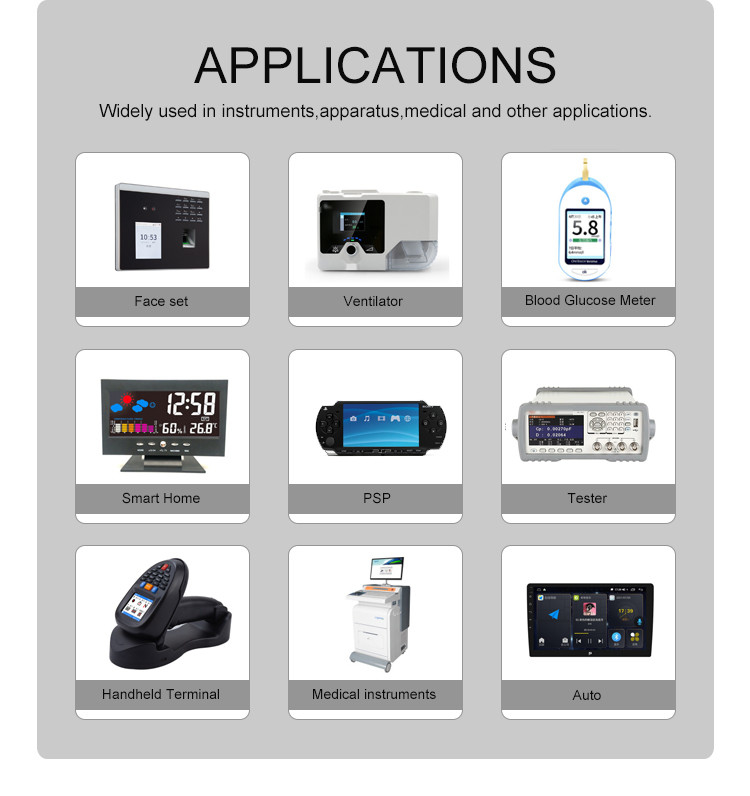 อินเทอร์เฟซ Polcd MCU SPI RGB โมดูล LCD ขนาดเล็กหน้าจอสัมผัสสีแบบ Capacitive 2.3 นิ้ว