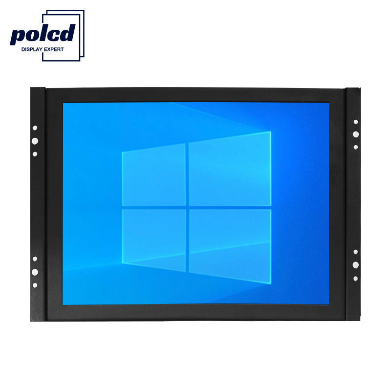 Polcd ปรับแต่ง 8 นิ้ว IPS Panel Metal Case Industrial LCD Monitor Open Frame