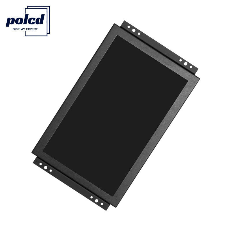 Polcd TFT LCD Display 10.1 นิ้ว Industrial Touch Screen Monitor ความสว่างสูง IP65 Black