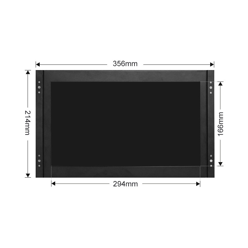 Polcd 13.3 Inch Metal Case Industrial LCD Monitor Open Frame Touch Screen VGA HDMI