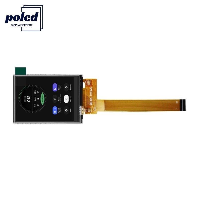 ทิศทางการดู Polcd 12 0'Clock สี 262k หน้าจอสัมผัสขนาดเล็ก 2.4 นิ้ว
