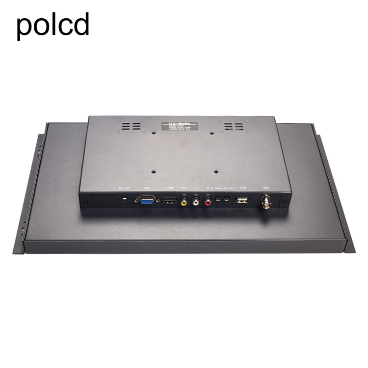 Polcd Metal Wall Mounted Embedded 15.6 Inch LCD Monitor Industrial IPS พอร์ต HDMI VGA