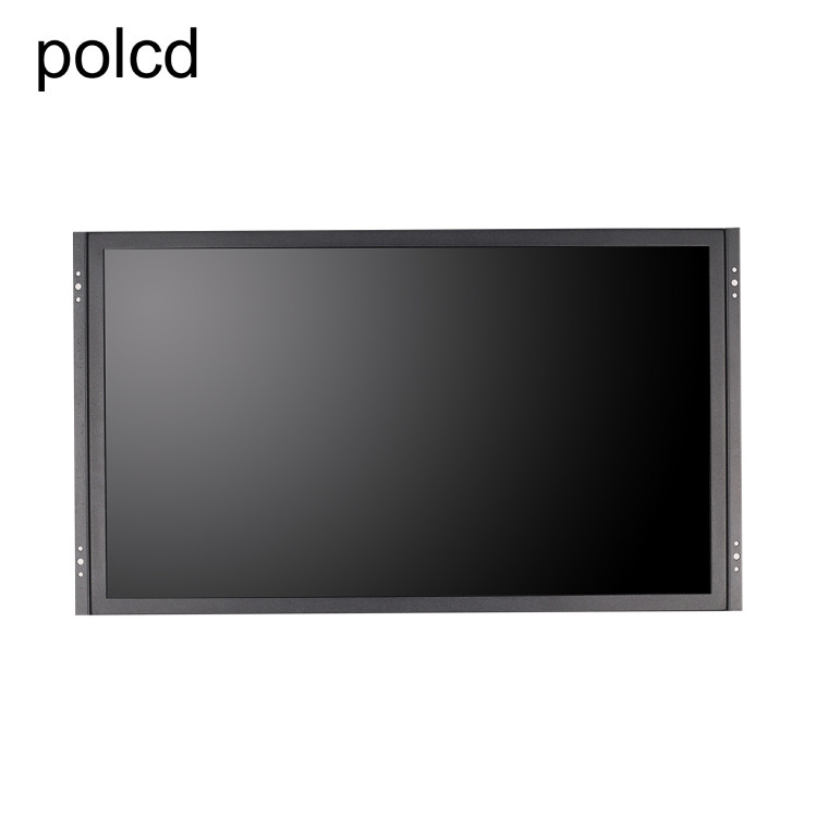 Industrial Polcd 21.5 นิ้ว LCD Monitor หน้าจอสัมผัสเคสอลูมิเนียมโลหะแบนบริสุทธิ์