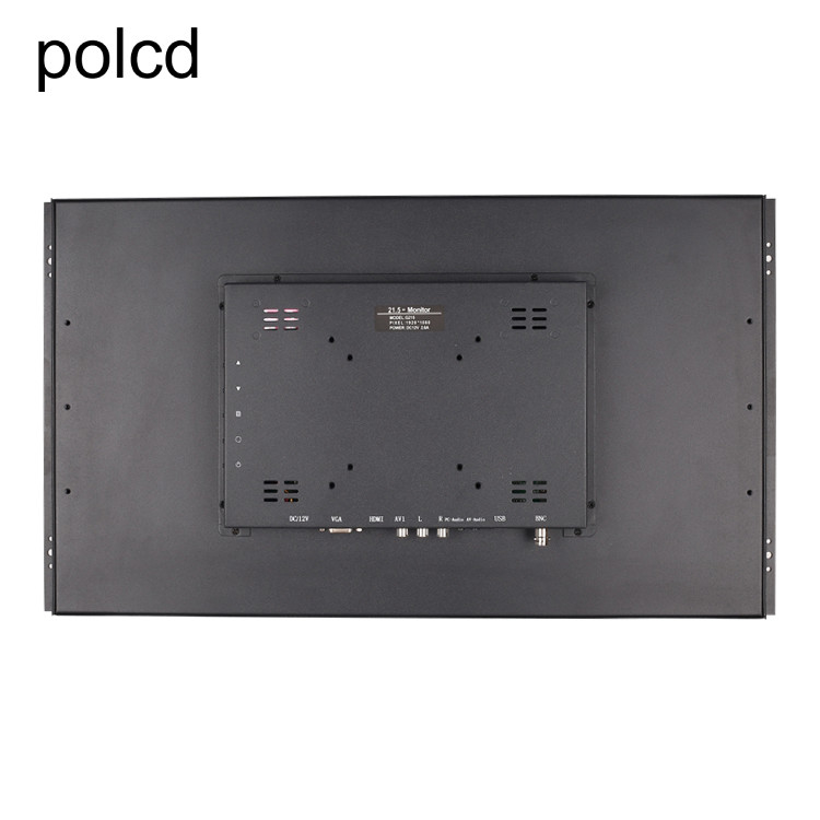Industrial Polcd 21.5 นิ้ว LCD Monitor หน้าจอสัมผัสเคสอลูมิเนียมโลหะแบนบริสุทธิ์