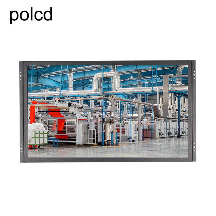 Industrial Polcd 21.5 นิ้ว LCD Monitor หน้าจอสัมผัสเคสอลูมิเนียมโลหะแบนบริสุทธิ์