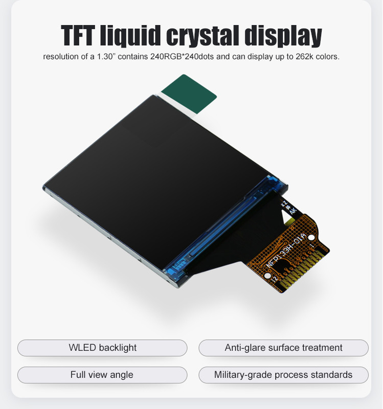 ST7789V IC TFT LCD หน้าจอสัมผัส 240*240 มุมมองเต็มรูปแบบสำหรับนาฬิกาอัจฉริยะ