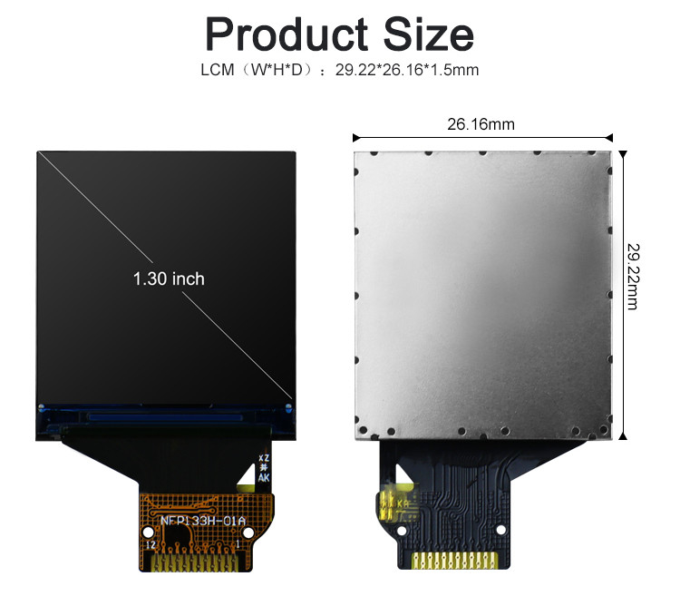 ST7789V IC TFT LCD หน้าจอสัมผัส 240*240 มุมมองเต็มรูปแบบสำหรับนาฬิกาอัจฉริยะ