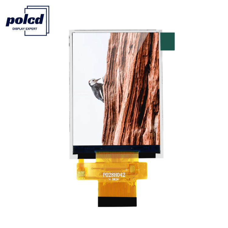 Polcd MCU 8 บิต 2.8 โมดูลจอแอลซีดี 57.6 มม. โมดูลการแสดงผลหน้าจอสัมผัส 12 0'CLOCK