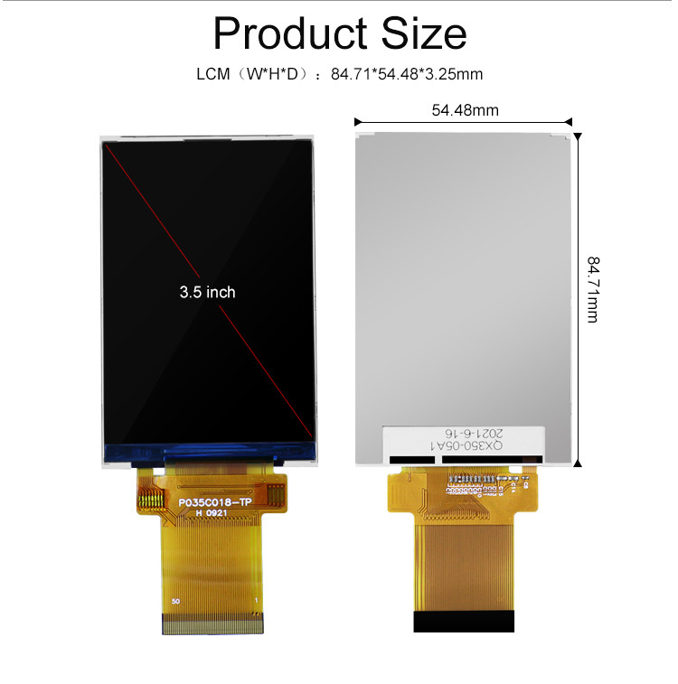 3.5 นิ้ว Lcd Panel Module 320x480 Rgb Spi Interface สีเต็ม Tft Lcm Display Polcd