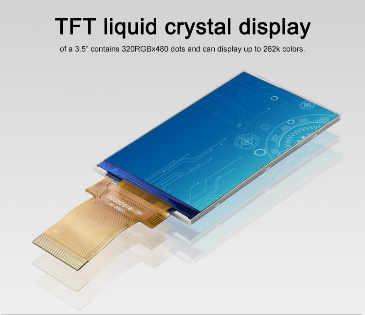 3.5 นิ้ว Lcd Panel Module 320x480 Rgb Spi Interface สีเต็ม Tft Lcm Display Polcd