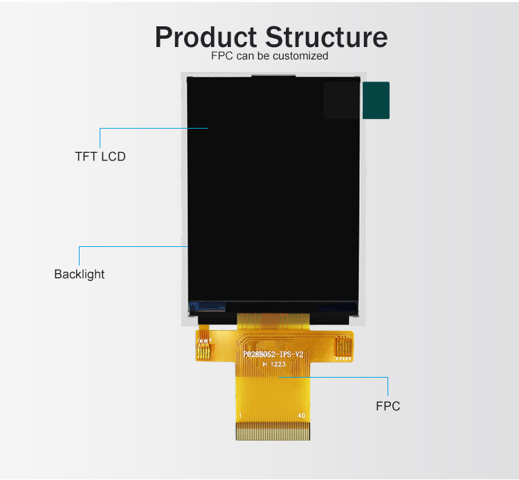 Polcd MCU 9 BIT 2.8 นิ้วจอแสดงผล LCD TFT 240X320 หน้าจอสี TFT เชิงพาณิชย์