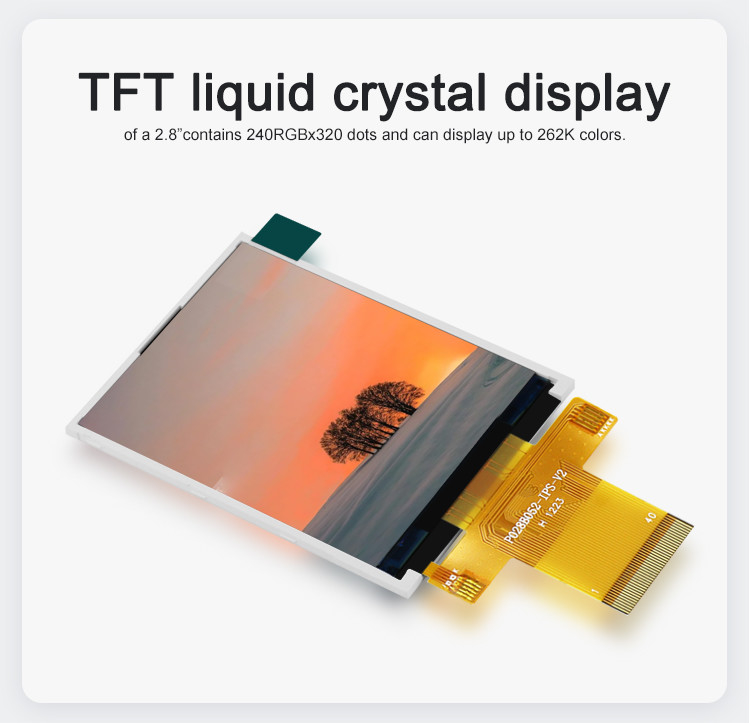 Polcd MCU 9 BIT 2.8 นิ้วจอแสดงผล LCD TFT 240X320 หน้าจอสี TFT เชิงพาณิชย์