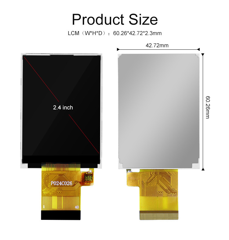 Polcd ST7789V 2.4 นิ้ว Tft Display 12 0'CLOCK 240x320 tft แผ่นจอ LCD