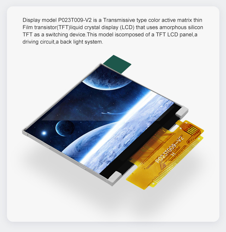 Polcd 2.31 นิ้ว 320x240 ความละเอียด 8080 MCU อินเตอร์เฟซ ILI9342C โมดูลจอ LCD สี