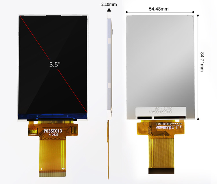 Polcd 320x480 3.5 นิ้ว TFT แพเนล Spi 8 / 9 / 16 / 18 อินเตอร์เฟสขนานจอ LCD