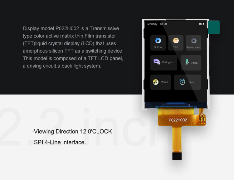 Polcd 44.64 มม มัดจอสัมผัส 2.2 นิ้ว Tft Spi 240x320 Raspberry Pi