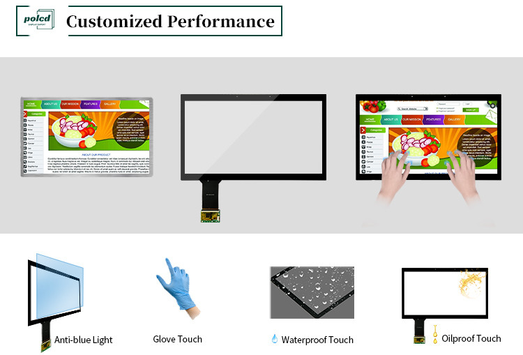 Polcd 13.3 นิ้ว Glass Multi Points Touch Panel กันน้ํา CTP ILI2511 GG หน้าจอสัมผัสความจุ
