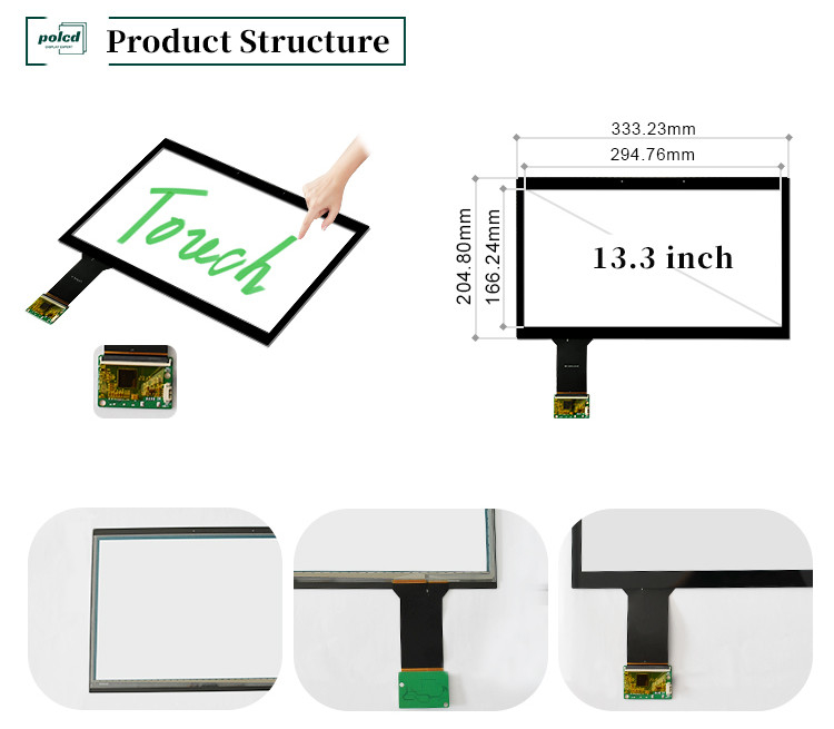 Polcd 13.3 นิ้ว Glass Multi Points Touch Panel กันน้ํา CTP ILI2511 GG หน้าจอสัมผัสความจุ