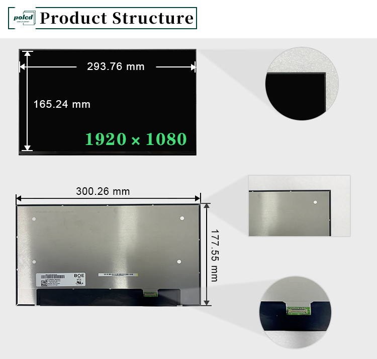 13.3 นิ้ว NV133FHM-N49 LCD Laptop Screen Panel 60Hz 1920x1080 FHD IPS TFT Module Display สําหรับคอมพิวเตอร์