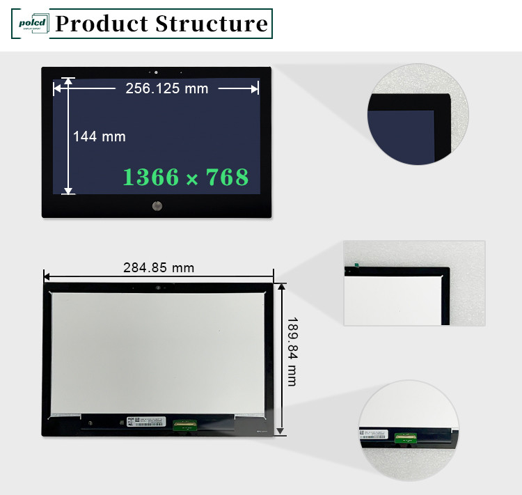11.6 นิ้ว 1366x768 NV116WHM-T1C สํารอง Laptop หน้าจอสัมผัส 60Hz สี IPS TFT LCD Display