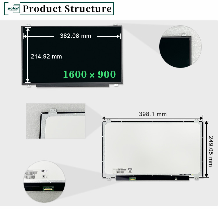 17.3 นิ้ว Tft Lcm โมดูล อริจินอล NT173WDM-N17 30pin 220 Nit 1600x900 EDP LED Laptop Screen