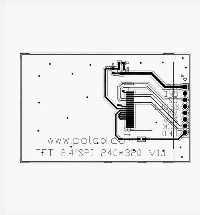 Polcd 4 Wire SPI Tft Lcd 2.4 Inch 240X320 Touch Screen Lcd พร้อมบอร์ด PCB