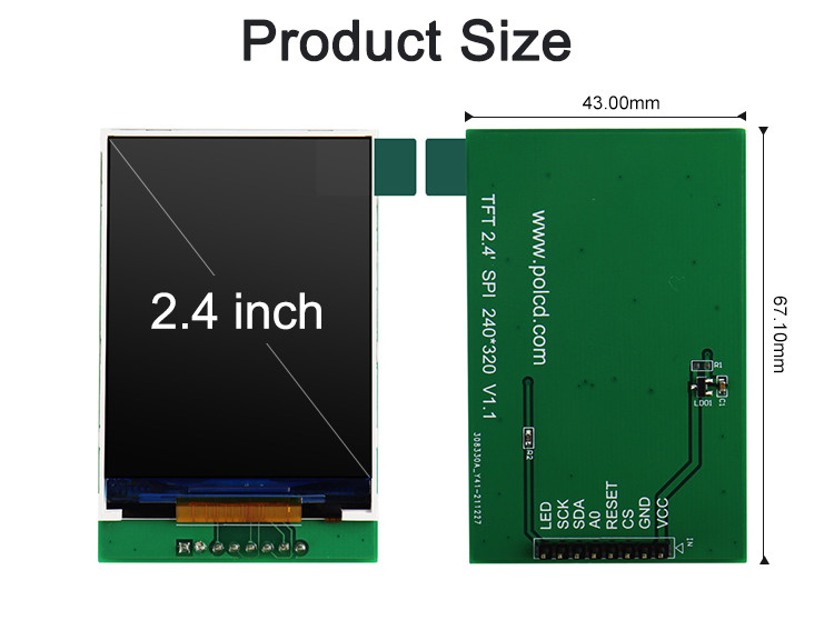 Polcd 4 Wire SPI Tft Lcd 2.4 Inch 240X320 Touch Screen Lcd พร้อมบอร์ด PCB