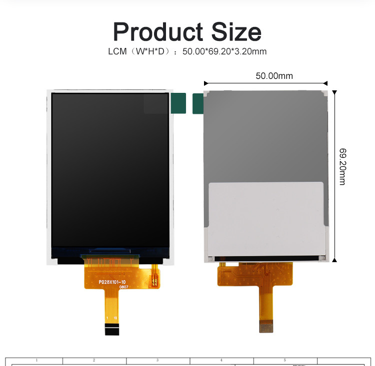 Polcd ST7789V หน้าจอ Ips ขนาด 2.8 นิ้ว 12 0'CLOCK โมดูล TFT LCD ISO9001