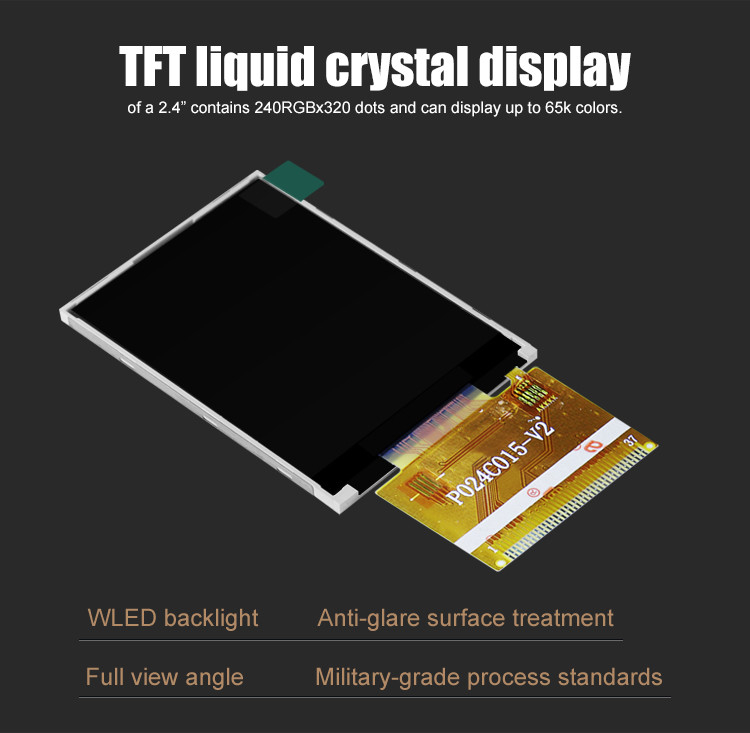 Polcd ILI9341V โมดูล TFT LCD 2.4 นิ้ว TFT Spi 240x320 8080 MCU 8 บิต