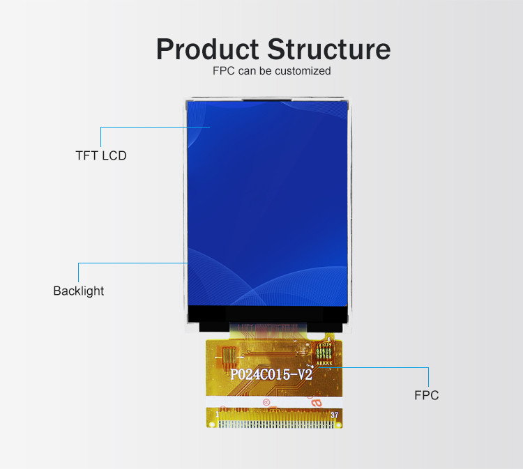 Polcd ILI9341V โมดูล TFT LCD 2.4 นิ้ว TFT Spi 240x320 8080 MCU 8 บิต