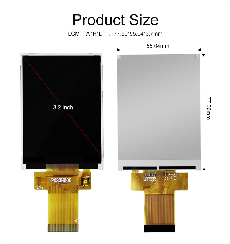 Polcd 12 0'CLOCK 3.2 นิ้ว TFT LCD ILI9341V โมดูล TFT LCD 240X320