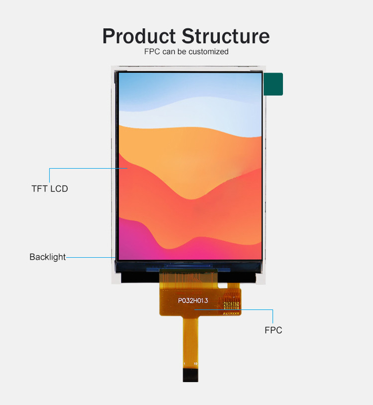 Polcd ST7789V 3.2 นิ้ว TFT LCD สี 262K จอแสดงผล TFT LCD 48.6 มม. 12 0'CLOCK