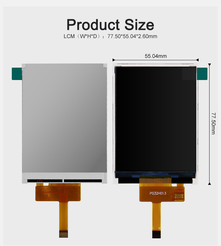 Polcd ST7789V 3.2 นิ้ว TFT LCD สี 262K จอแสดงผล TFT LCD 48.6 มม. 12 0'CLOCK