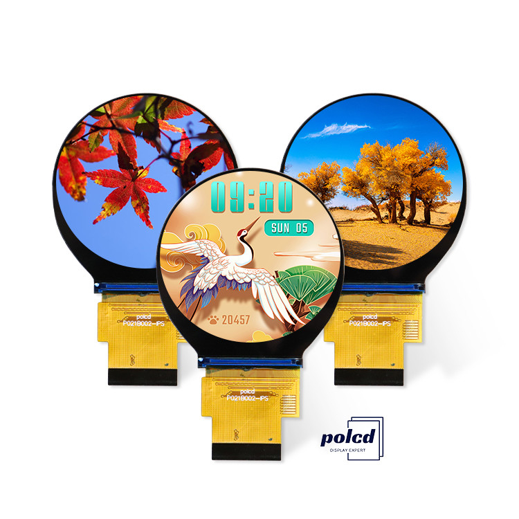 Polcd 2.1 นิ้ว 480x480 วงกลมขนาดเล็ก แผ่นจอ SPI RGB วงกลม TFT LCD Display