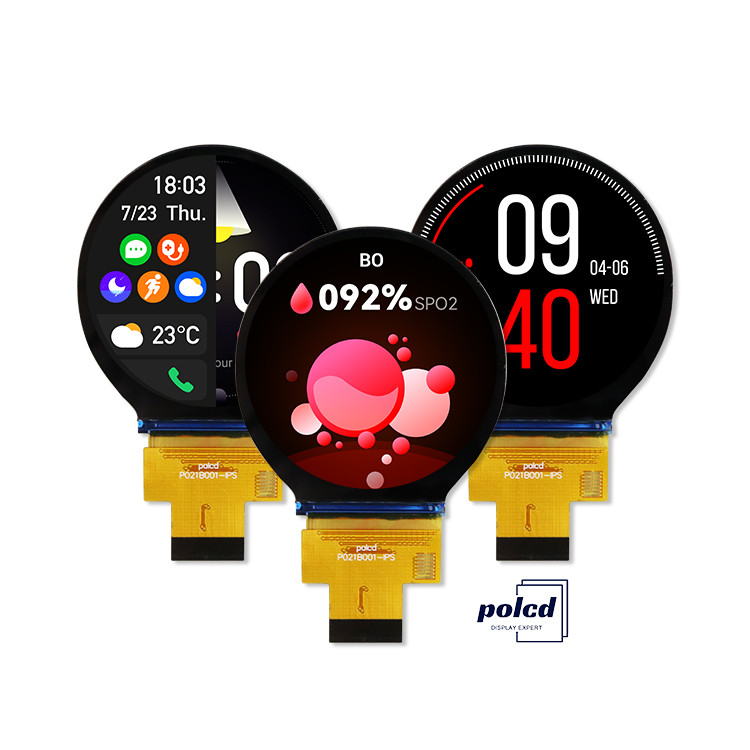 Polcd 2.1 นิ้ว IPS LCD กลมขนาดเล็ก 480*480 ผิวหน้า Mipi ST7701S มวงกลม โมดูลจอ TFT กลม