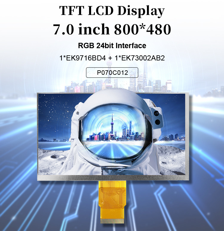 Polcd 7 นิ้ว Tft Module 800X480 ความสว่างสูง IPS Screen อินเตอร์เฟซ RGB แพเนลสัมผัสจุ 7