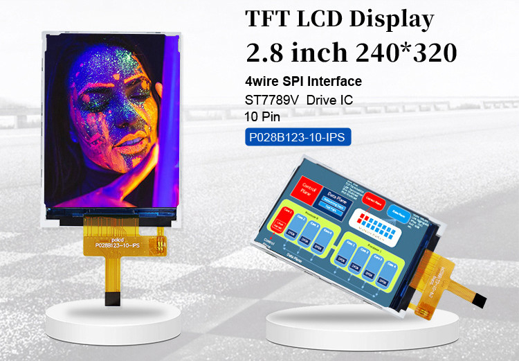 Polcd LCD ขนาดเล็ก 2.8' 240x320 อุตสาหกรรม IPS สีจอเต็มภาพ 2.8 นิ้ว ท่าขนาน TFT LCD Display