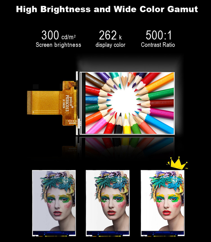 Polcd 3.5 นิ้ว MCU SPI อินเตอร์เฟซ ILI9488 TFT LCD Screen พร้อมแผ่นสัมผัสแบบต้านทาน 320*480 3.5
