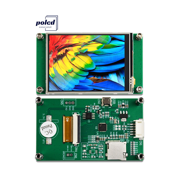 Polcd 2.8 นิ้ว 240 * 320 HMI โมดูล LCD TFT ที่ติดตั้งควบคุมโดยจอ MCU Serial Port ใด ๆ
