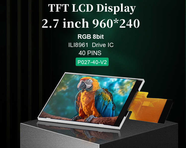 Polcd ILI8961 2.7 TFT LCD 960X240 จอแสดงผล TFT LCD RGB 8 บิต 6 0'CLOCK