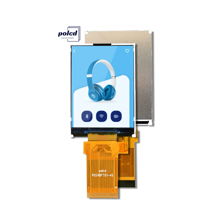 Polcd 2.4 นิ้ว LCM Module Transflective SPI MCU การปั่น 20pin ความละเอียด 240x320 TFT LCD Screen