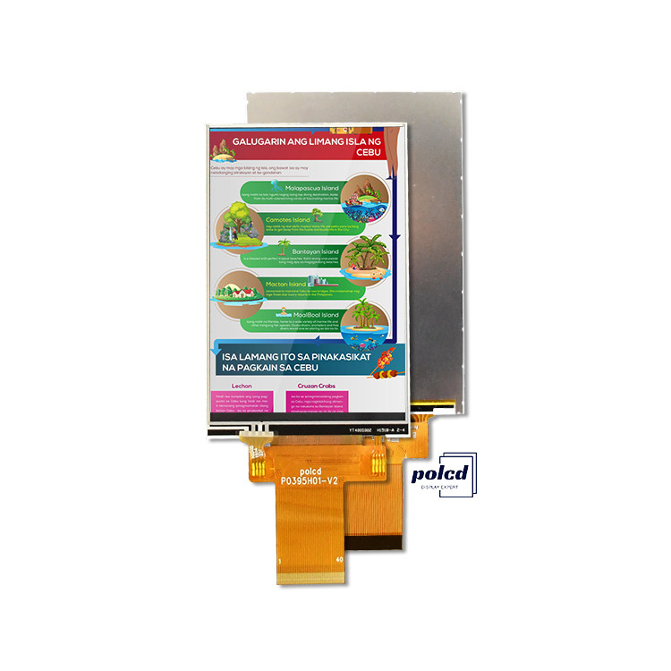 Polcd Custom 3.95 นิ้ว 320x480 Ips Tft Lcd อินเตอร์เฟส RGB โมดูลจอเหลวคริสตัลด้วยการสัมผัส