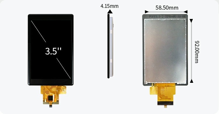 Polcd Custom 3.5 นิ้ว 320x480 หน้าจอสัมผัส 500nit ST7796U IPS Tft Lcd Display Module