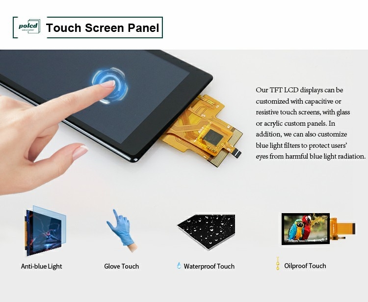 Polcd Custom 3.5 นิ้ว 320x480 หน้าจอสัมผัส 500nit ST7796U IPS Tft Lcd Display Module
