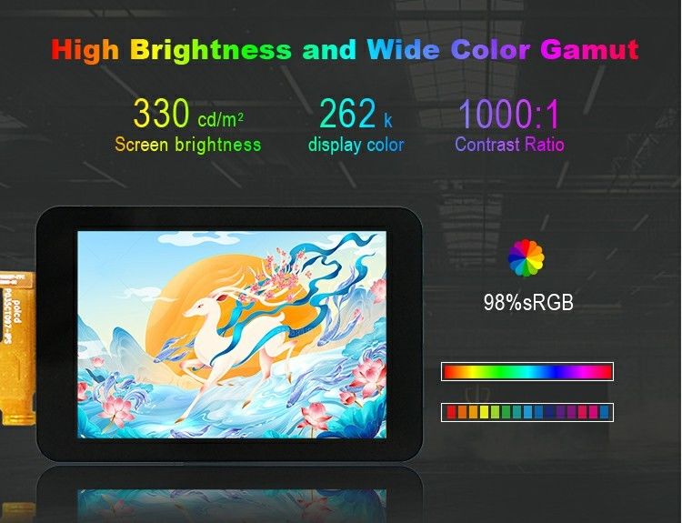 Polcd 3.5' 3.5 นิ้ว SPI อินเตอร์เฟซ 320x480 ความละเอียด ST7796U Driver IC IPS TFT LCD Display Module