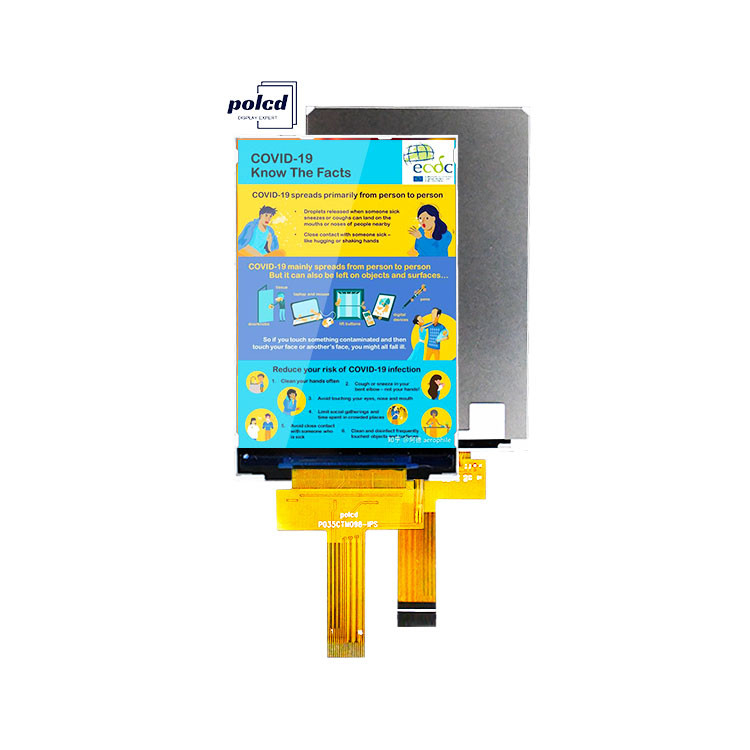 Polcd 3.5 นิ้ว IPS TFT LCD 320*480 Ili9488 Drive Ic 600: 1 โมดูลจอจอจอ LCD
