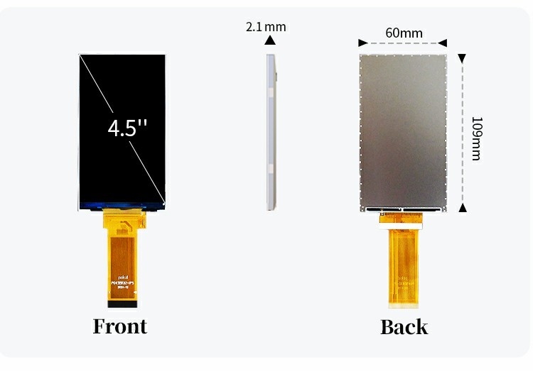 Polcd 4.5 นิ้ว TFT LCD Module 480 * 854 ความละเอียด 300 Nits RGB 24 บิต อินเตอร์เฟส 4.5 