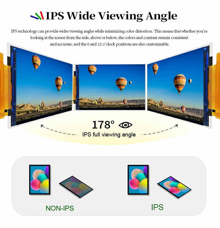 Polcd มุมชมเต็ม 4 นิ้ว 480*800 st7701s RGB อินเตอร์เฟซ IPS 3.97 นิ้ว TFT LCD Module